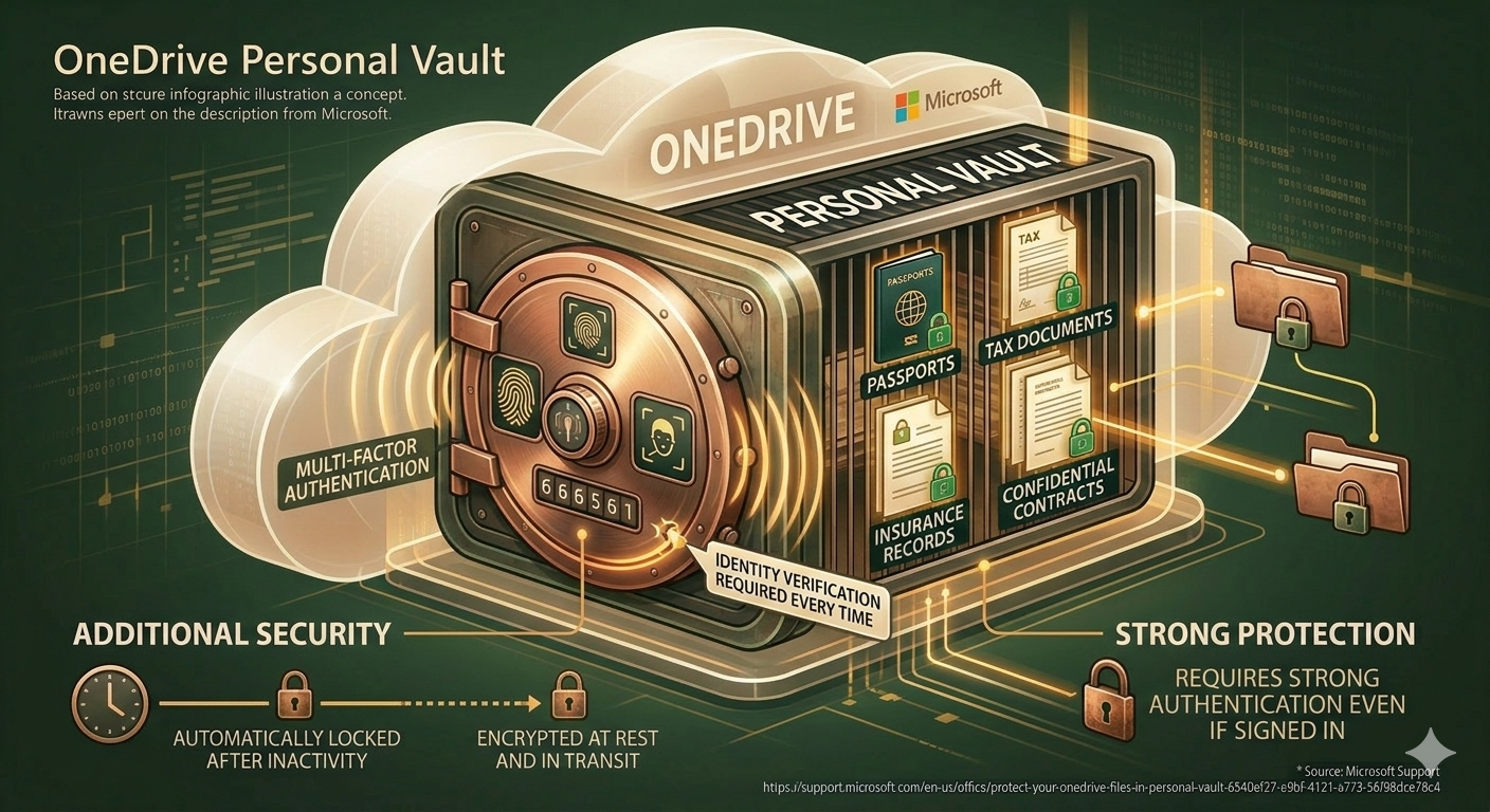 OneDrive Personal Vault security features and protected document storage